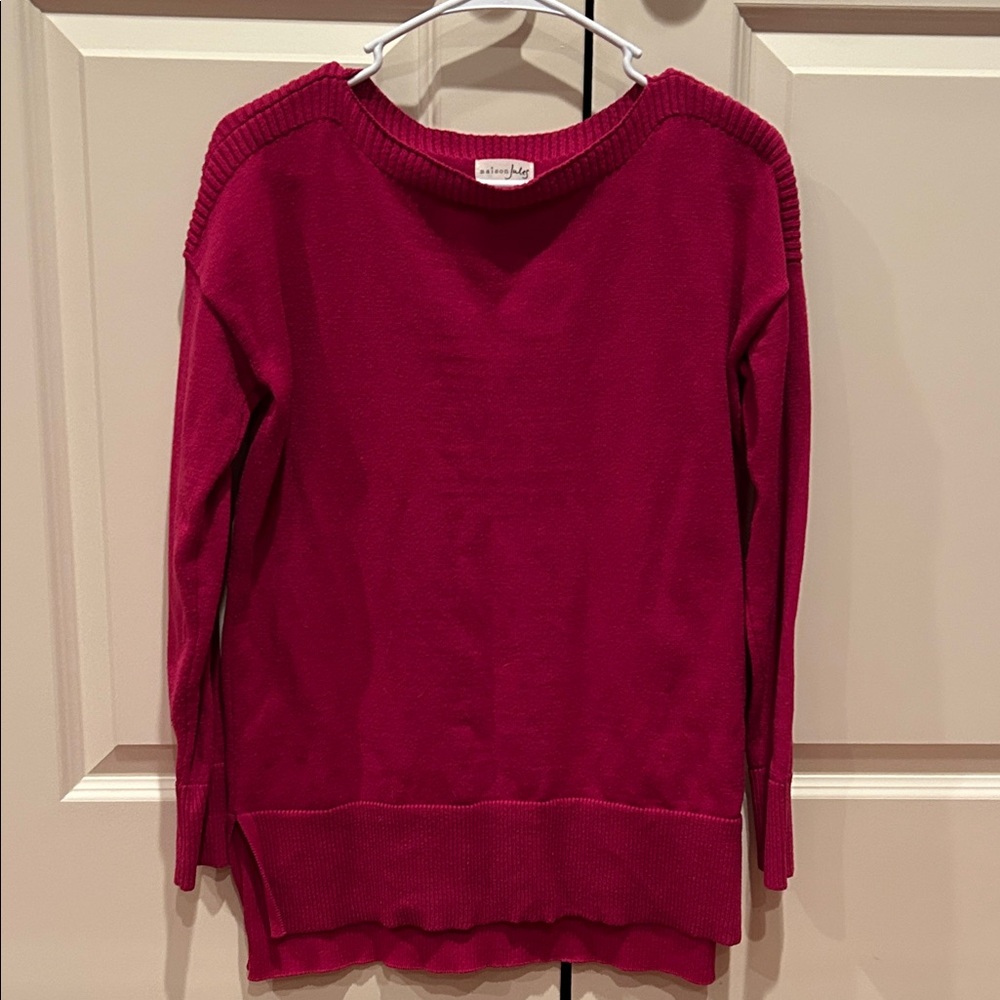Maison Jules Raspberry Scoop-Neck Sweater